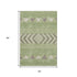 5' X 8' Green Taupe And Ivory Southwestern Washable Area Rug With UV Protection