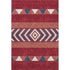 8' X 10' Red White And Navy Blue Southwestern Washable Area Rug With UV Protection