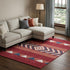 8' X 10' Red White And Navy Blue Southwestern Washable Area Rug With UV Protection