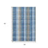 5' X 8' Denim Blue Gray And Beige Plaid Washable Area Rug With UV Protection