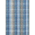 5' X 8' Denim Blue Gray And Beige Plaid Washable Area Rug With UV Protection