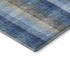 5' X 8' Denim Blue Gray And Beige Plaid Washable Area Rug With UV Protection
