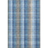 5' X 8' Denim Blue Gray And Beige Plaid Washable Area Rug With UV Protection