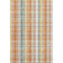 9' X 12' Peach Ivory And Yellow Plaid Washable Area Rug With UV Protection