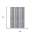 8' X 10' Pewter Gray And Green Plaid Washable Area Rug With UV Protection