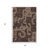 5' X 8' Chocolate Black And Beige Geometric Washable Area Rug With UV Protection
