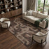 8' X 10' Chocolate Black And Beige Geometric Washable Area Rug With UV Protection