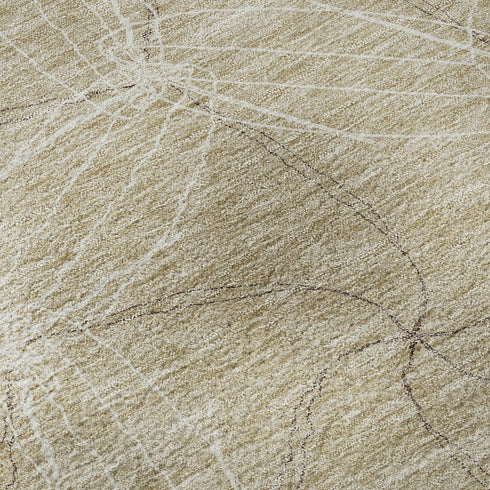 8' X 10' Beige And Ivory Geometric Washable Area Rug With UV Protection