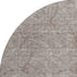 8' Taupe And Ivory Geometric Washable Round Rug With UV Protection
