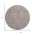 8' Taupe And Ivory Geometric Washable Round Rug With UV Protection