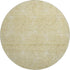 8' Wheat And Ivory Geometric Washable Round Rug With UV Protection