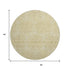 8' Wheat And Ivory Geometric Washable Round Rug With UV Protection