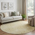 8' Wheat And Ivory Geometric Washable Round Rug With UV Protection