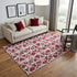 5' X 8' Burgundy Gray And Ivory Abstract Washable Area Rug With UV Protection