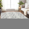 8' X 10' Silver Gray And Ivory Abstract Washable Area Rug With UV Protection