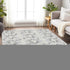 8' X 10' Silver Gray And Ivory Abstract Washable Area Rug With UV Protection