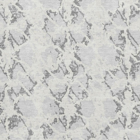 8' X 10' Silver Gray And Ivory Abstract Washable Area Rug With UV Protection