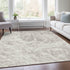 9' X 12' Beige And Ivory Abstract Washable Area Rug With UV Protection