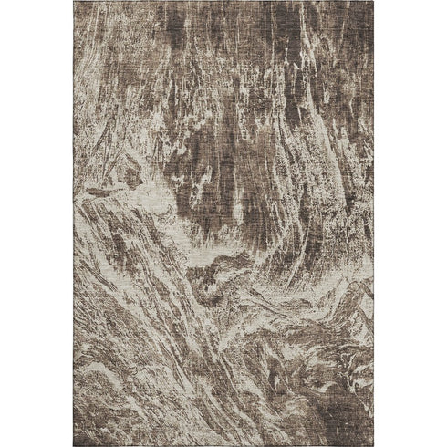 8' X 10' Brown And Beige Abstract Washable Area Rug With UV Protection