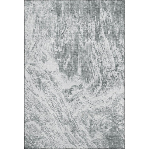 8' X 10' Gray And Ivory Abstract Washable Area Rug With UV Protection