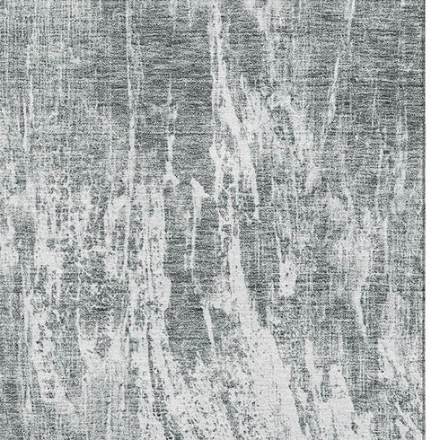 8' X 10' Gray And Ivory Abstract Washable Area Rug With UV Protection