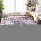 9' X 12' Purple And Ivory Abstract Washable Area Rug With UV Protection