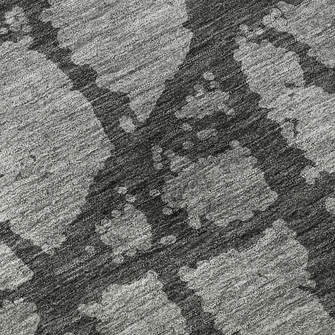 5' X 8' Gray And Charcoal Abstract Washable Area Rug With UV Protection