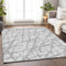 9' X 12' Silver And Gray Abstract Washable Area Rug With UV Protection