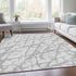9' X 12' Silver And Gray Abstract Washable Area Rug With UV Protection