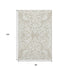 8' X 10' Beige And Ivory Damask Washable Area Rug With UV Protection