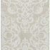 8' X 10' Beige And Ivory Damask Washable Area Rug With UV Protection