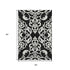 5' X 8' Black And Ivory Damask Washable Area Rug With UV Protection