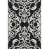 5' X 8' Black And Ivory Damask Washable Area Rug With UV Protection
