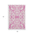 5' X 8' Blush And Ivory Damask Washable Area Rug With UV Protection