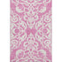 5' X 8' Blush And Ivory Damask Washable Area Rug With UV Protection