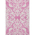 5' X 8' Blush And Ivory Damask Washable Area Rug With UV Protection