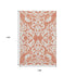 9' X 12' Coral And Ivory Damask Washable Area Rug With UV Protection