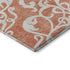 9' X 12' Coral And Ivory Damask Washable Area Rug With UV Protection