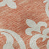 9' X 12' Coral And Ivory Damask Washable Area Rug With UV Protection