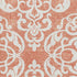 9' X 12' Coral And Ivory Damask Washable Area Rug With UV Protection
