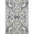 5' X 8' Gray And Ivory Damask Washable Area Rug With UV Protection