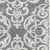 5' X 8' Gray And Ivory Damask Washable Area Rug With UV Protection
