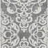 5' X 8' Gray And Ivory Damask Washable Area Rug With UV Protection