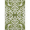 5' X 8' Green And Ivory Damask Washable Area Rug With UV Protection