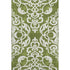 5' X 8' Green And Ivory Damask Washable Area Rug With UV Protection