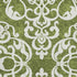 5' X 8' Green And Ivory Damask Washable Area Rug With UV Protection