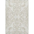 5' X 8' Ivory And Beige Damask Washable Area Rug With UV Protection
