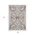 8' X 10' Taupe And Ivory Damask Washable Area Rug With UV Protection