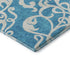 9' X 12' Turquoise And Ivory Damask Washable Area Rug With UV Protection