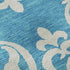 9' X 12' Turquoise And Ivory Damask Washable Area Rug With UV Protection